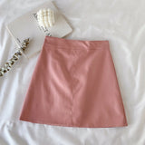 Znbbw Colors PU Leather Mini Skirt Women 2024 New Mini Sexy High Waist Bodycon Above Knee Skirt Pencil Skirt for Slim Girls