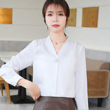 Znbbw Women Blouses Long Sleeve Blouse Women Blusas Mujer De Moda 2023 Elegantes V-Neck Chiffon Blouse Shirt Tops Women Blusas E638