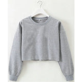 Znbbw Women Ladies Hoodies Autumn Long Sleeve Loose Hoodies Casual Crop Tops Solid