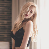 Znbbw Satin Crop Tops Women Wireless Bralette Crochet Top Female Spaghetti Strap T-shirt Cropped With Chest Padded Camisole