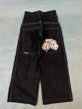 Znbbw Year's Popular Style JNCO Graphics Jeans Y2K Hip-Hop Loose Jeans For Men And Women Harajuku