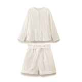 Znbbw New Long-Sleeved Skirt Shirt 3046352 Lace-Up Shorts 3046252