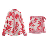 Znbbw Summer Flower Printed Shirt 5029154 Skirt 5029154