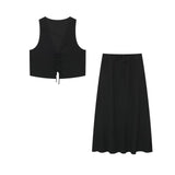 Znbbw New Textured Vest 8338772 Long Skirt 4764409
