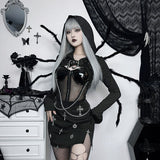 Znbbw Autumn New Street Fashion Slimming Chain Gilding Fabric With Hats And Long Sleeves