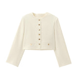Znbbw New Leisure Button Decoration Round Collar Short Coat 1237829