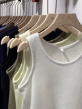 2025 Spring And Summer New Simple Waffle Halter Vest Women's Underwear Loose And Thin Solid Color Blouse