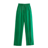 Znbbw New Pocket Pendent Loose Shirt Elastic Waist Pant Suit