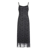 2024 New Elegant Literature And Art French Lazy Retro Style Thin Lace Printed Sling Dress In Summer