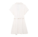 Znbbw Summer Blended Belt Mini Shirt Skirt Dress 7962709