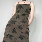 2025 New Women's Wear Street Hot Girls Retro Dark Cool Girl Dirty Print Sling Long Skirt Girl