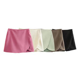 Znbbw New Solid Color Fashion Style Short Style Four-Sided Bouncy Skirt Pants