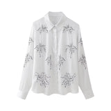 Znbbw Street Style Beaded Embroidered Shirt With Beaded Embroidered Pants In Spring 2024