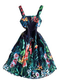 Znbbw Spring New Sling Dress Seaside Vacation Tropical Printing, Shoulder Slimming And Skinny Skirt Trend