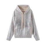 Znbbw New Metal Color Hooded Hooded Knitted Sweater 2893157