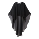 Znbbw New Pure Color Tulle Asymmetrical Cloak Coat 8741204