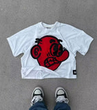 Znbbw New Gothic Funny Street Trend Hip-Hop Printed High Street Casual Men's And Women's Short-Sleeved Round-Necked T-Shirts