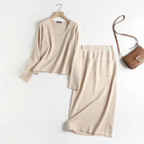 Znbbw New Autumn Style Emaciated Sweater Half Skirt Suit