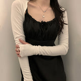 2025 New Summer Fashion Women's Wear Ultra-Short Solid Color Slim Long-Sleeved Sunscreen Jacket