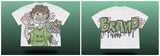 Znbbw Loose Y2k Top Happy Hip Hop Print Short-Sleeved Goth T-Shirt Lovers' Sweatshirt Men's Wear