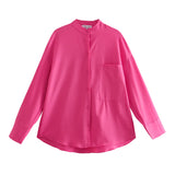 Znbbw New Pocket Pendent Loose Shirt Elastic Waist Pant Suit