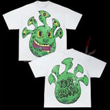 Znbbw T-Shirt Men's Hip Hop Animation Exaggerated Printed T-Shirt Super Big Goth Harajuku Street Clothing Casual Top