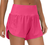 Znbbw Two Pairs Of Sports Shorts Female Rear Zipper Pocket Anti-Walking Speed Of Light Dry Loose Running Fitness Yoga Pants