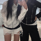 2025 Autumn / Winter Women's Wear Online Celebrity Blogger Spice Girls Street Handsome Industrial Style Zippers Show Thin Jackets
