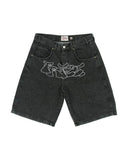 Znbbw Shorts, Y2K Pants, Harajuku, Hip-Hop, Lucky Seven, Vintage Blue Baggy Jeans