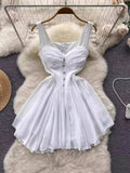 Znbbw And Spicy Girls First Love Chest Halter Skirt French Small Man With High Waist And Thin Fluffy Dress Summer