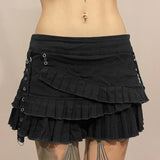2024 Summer New Personality Street Fashion Trend Splicing Tie With Dark Wind Pleated Skirt