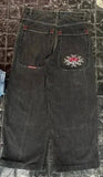 Znbbw Street Jeans Hip-Hop Poker Graphic Printed Loose Jeans Y2K Wide-Legged Pants