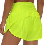 Znbbw Two Pairs Of Sports Shorts Female Rear Zipper Pocket Anti-Walking Speed Of Light Dry Loose Running Fitness Yoga Pants