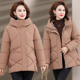 Winter Dress Down Cotton Clothes 2024 New Chinese Style Hooded Padded Jacket In The Elderly Autumn And Winter Coat Female