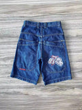 Znbbw Shorts, Y2K Pants, Harajuku, Hip-Hop, Lucky Seven, Vintage Blue Baggy Jeans