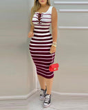 Znbbw Independent Station Popular Style 2024 New Women's Striped Dress Women's Dress