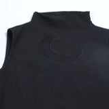 Znbbw Summer 2024 New Vest Dark Wind Moon Chain Small High-Necked Sleeveless Top Girl