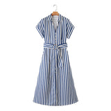 Znbbw New Striped Blended Shirt Dress 2157058