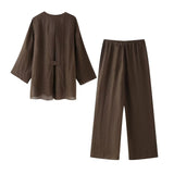 Znbbw Spring Kimono Cross Coat 6078572 Casual Pants 5057572