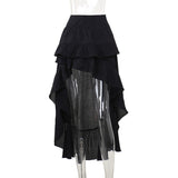 Znbbw Spring 2024 New Hot Girls Dragging Skirt Dark Wind Retro Irregular Half Skirt