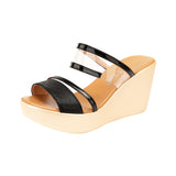 Women With High Heels And Flip-Flops Wear 2025 New Summer Muffins With Thick Soles, Fish Mouths, Fashionable, Big-Size Flip-Flops