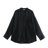 Znbbw New Pocket Pendent Loose Shirt Elastic Waist Pant Suit