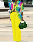 Znbbw New Women's Fashion And Leisure Printed Long-Sleeved Trousers Suit