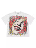 Znbbw New Gothic Funny Street Trend Hip-Hop Printed High Street Casual Men's And Women's Short-Sleeved Round-Necked T-Shirts