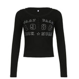 Characteristic Breasted Splicing Digital Printing Slim Long-Sleeved Casual T-Shirt Spring / Summer 2024 Style