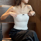 Sexy Little Woman Bow Stitching Solid Color Breast Coat 2024 Spring / Summer New Style Slim Spicy Girl Vest