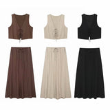 Znbbw New Textured Vest 8338772 Long Skirt 4764409