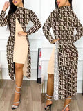 Znbbw New Women's Wear 2024 Fashion Split Printing 2-Piece Set