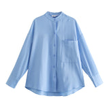 Znbbw New Pocket Pendent Loose Shirt Elastic Waist Pant Suit