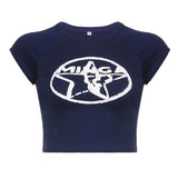 2024 Spring / Summer Women's Fashion Street Trend Hot Girl Star Printed Short-Sleeved Slim T-Shirt